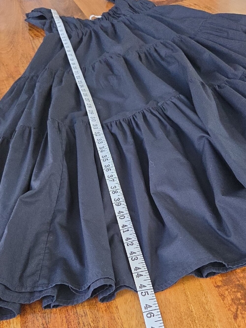 {Abercrombie & Fitch} Ruffle Sleeve Tiered Poplin Midi/Maxi Dress - Picture 11 of 16
